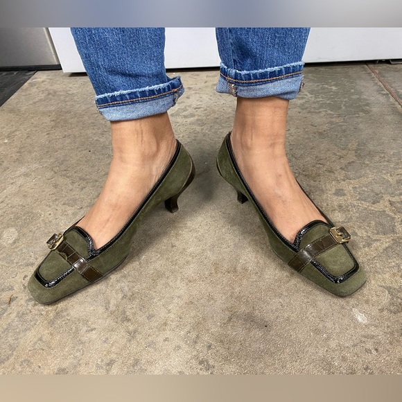 MaxMara Vintage Leather/Suade Kitten Heels - Picture 1 of 10